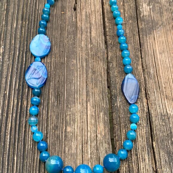 Blue Agate Necklace - Picture 1 of 5